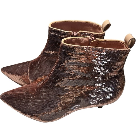 Unilody Pink Sequin Bootie Pumps Sz 6.5 - Picture 5 of 13